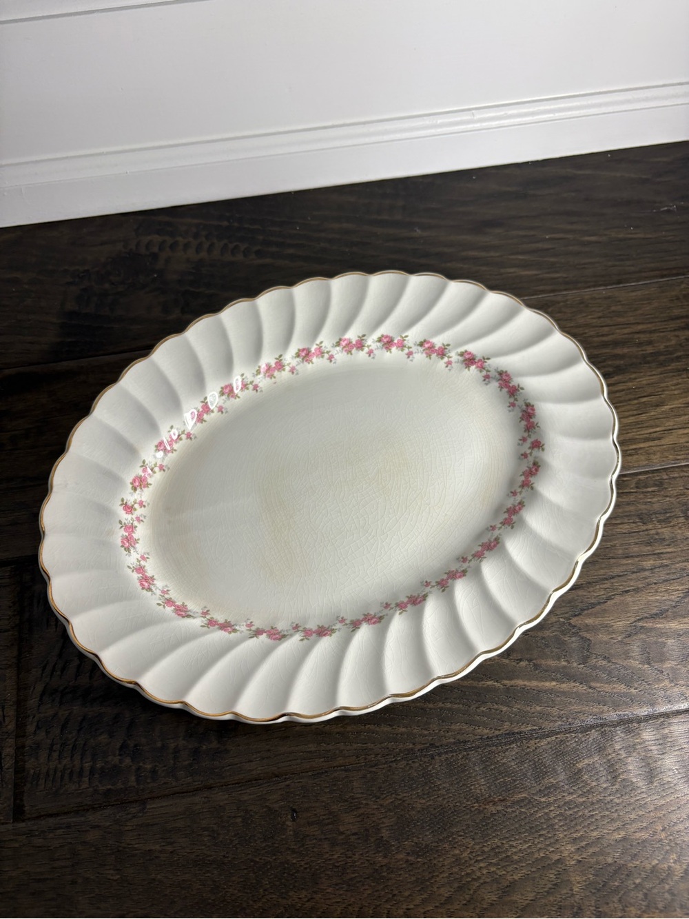 Vintage Myott Pink Petite Serving Platter Fine Ironstone Made in England